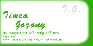 timea gozony business card